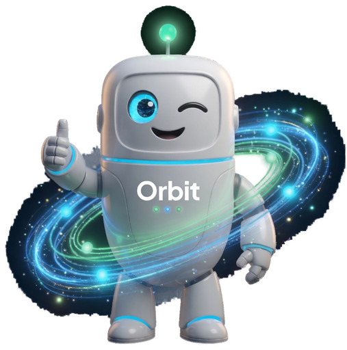 Orbit, confident thumbs-up — your data, your tenant, nobody else's