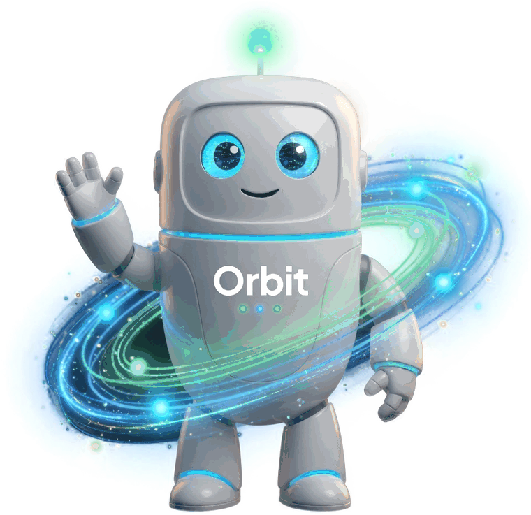 Orbit, the BizBot AI mascot